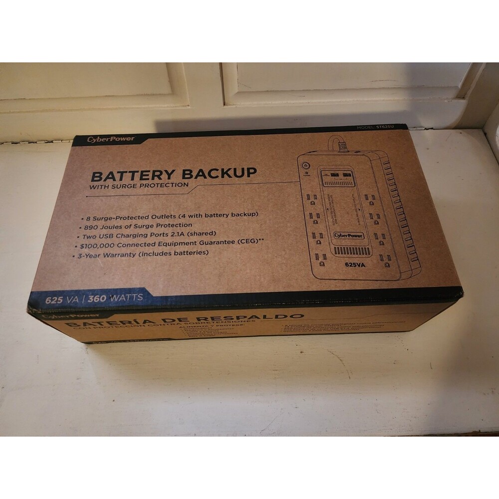 CyberPower 625VA Standby Ups, 8-Outlet, Black